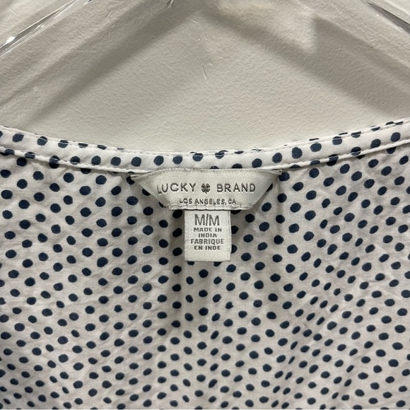 Lucky Brand Sleeveless Button Front Drawstring Long Midi Dress Polka Dot Medium - Picture 3 of 9